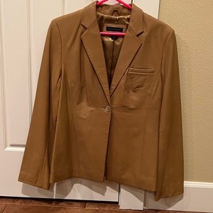 Banana Republic Camel- Tan Leather Blazer